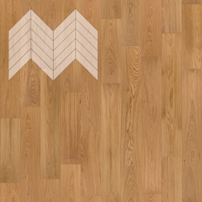Паркет Елка Французская Lab Arte Chevron Дуб Натур Прозрачное масло 600/490х110х14/3/45° в интерьере