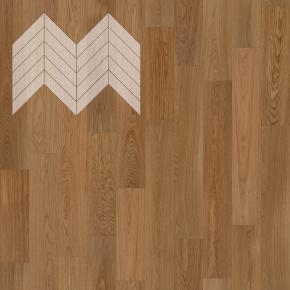 Паркет Елка Французская Lab Arte Chevron Дуб Селект Гридж лак 600/490х110х14/3/45° в интерьере